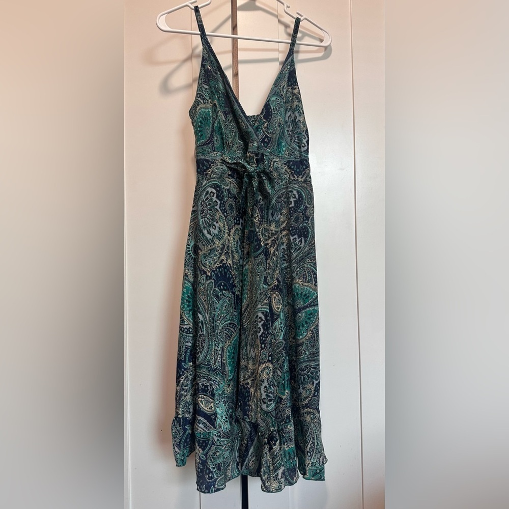 Paisley Indian Print Art Silk Dress